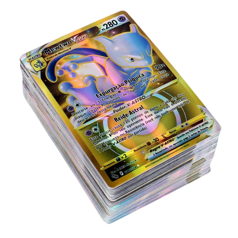100Pcs Portuguese Holographic Pokémon Cards - Image 5