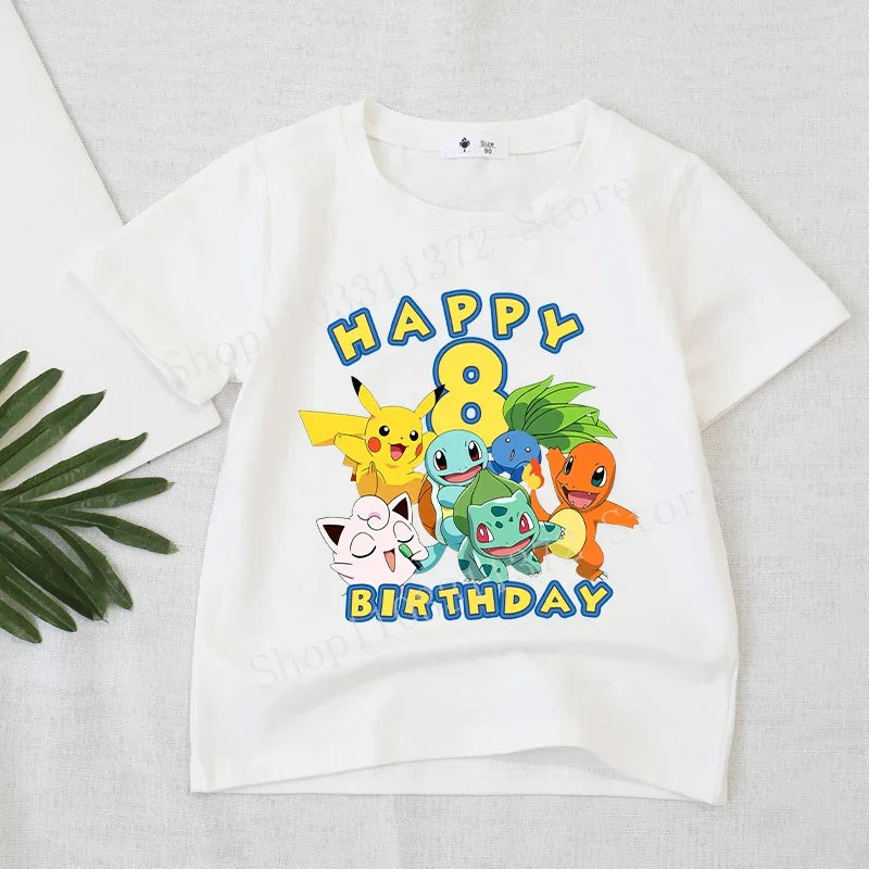 Cartoon Pokémon Number Print T-Shirt - Image 13